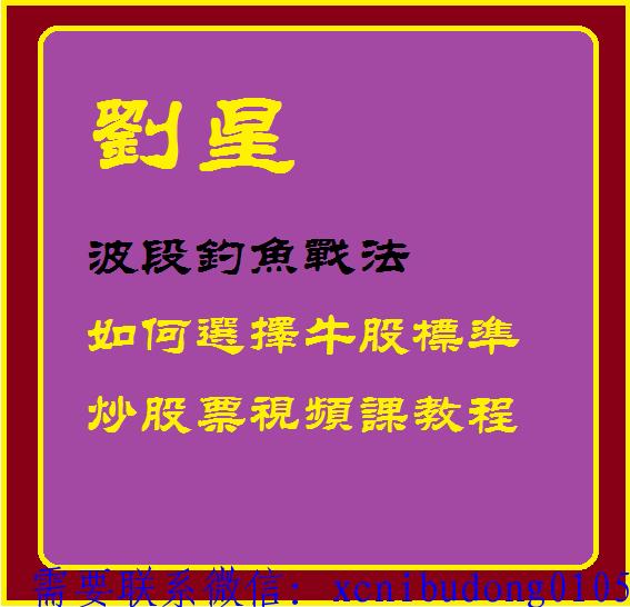 刘星波段钓鱼战法任何选择牛股标准炒股视频课-期货课程李尧