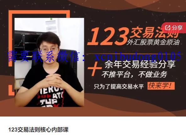 Andy老师会员核心课趋势动力篇完整视频 123交易法则核心内部课